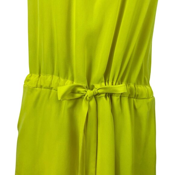 Bar III Women's Yellow Sleeveless Halter Dress W/ Tie Waist & Gray Hem Sz S - Picture 5 of 7